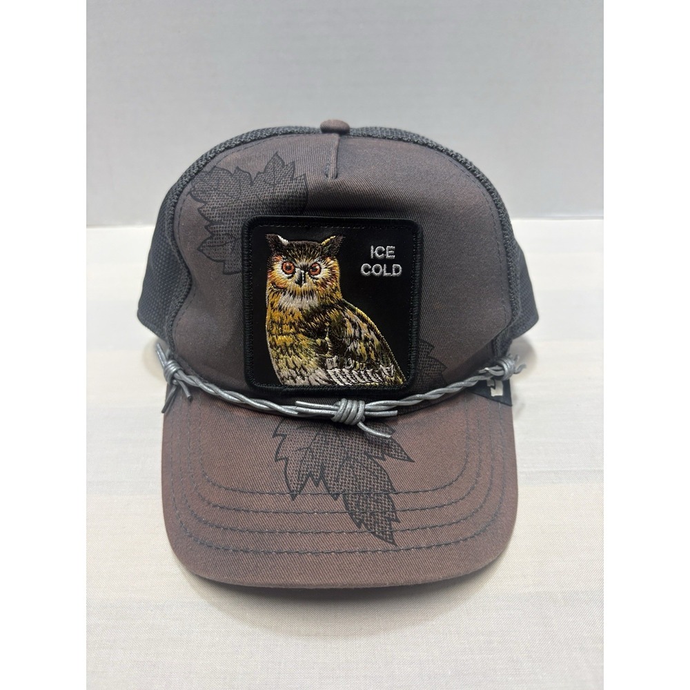Goorin Bros Baseball Trucker Snapback Hat Cap Ice Cold Barbed Wire Owl Unique